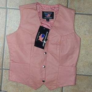 Pink leather vest